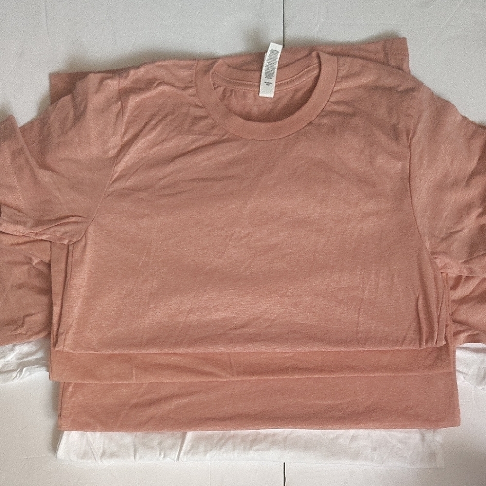 Bella Canvas Coral/White Crew Neck Tees Lot Of 4 Small